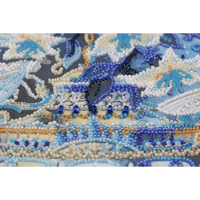 Main Bead Embroidery Kit on Canvas  Abris Art AB-838 White magic
