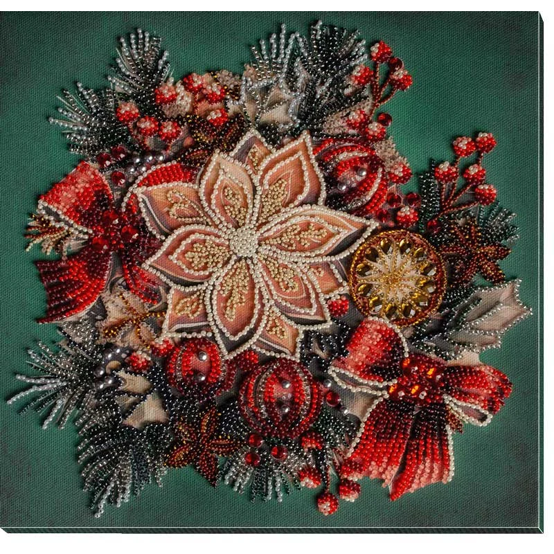 Main Bead Embroidery Kit on Canvas  Abris Art AB-915 The taste of Christmas