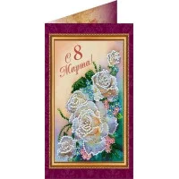 Bead embroidery kit postcard Abris Art AO-042 8 March-1