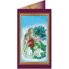 Bead embroidery kit postcard Abris Art AO-058 Happy Angel Day 2