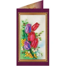 Bead embroidery kit postcard Abris Art AO-063 8 March-9