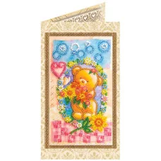 Bead embroidery kit postcard Abris Art AO-127 Flower clearing