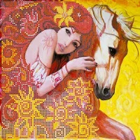 Pattern for beading Abris Art AC-446 Amazon Girl