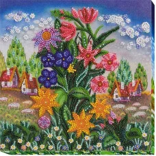 Mid-sized bead embroidery kit Abris Art AMB-009 Earth stars