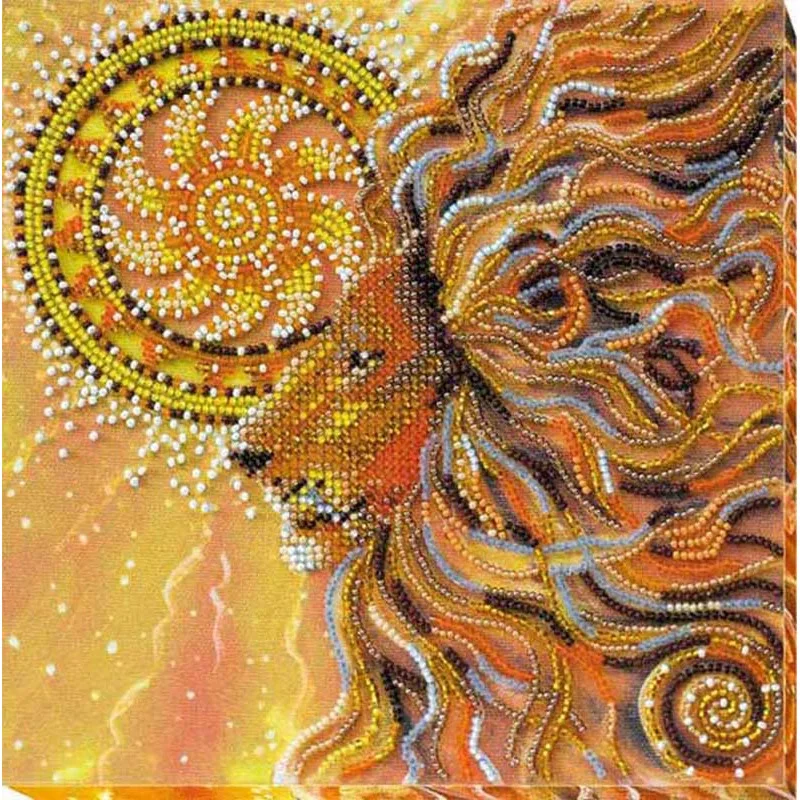 Mid-sized bead embroidery kit Abris Art AMB-021 Sunflower