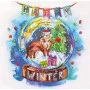 Mid-sized bead embroidery kit Abris Art AMB-075 Happy winter