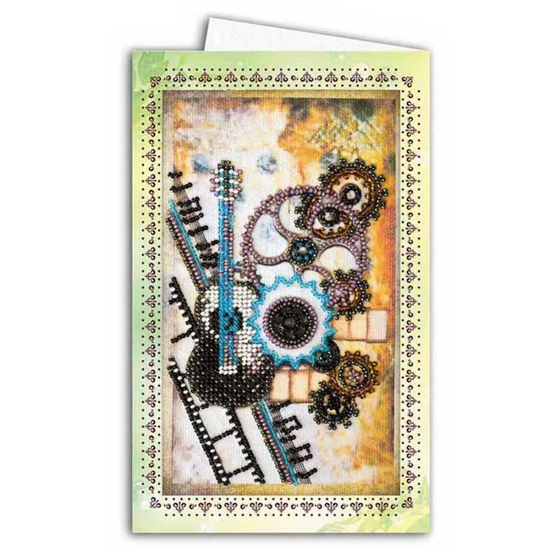 Microbead embroidery kit postcard-envelope Abris Art AOM-014 Guitar