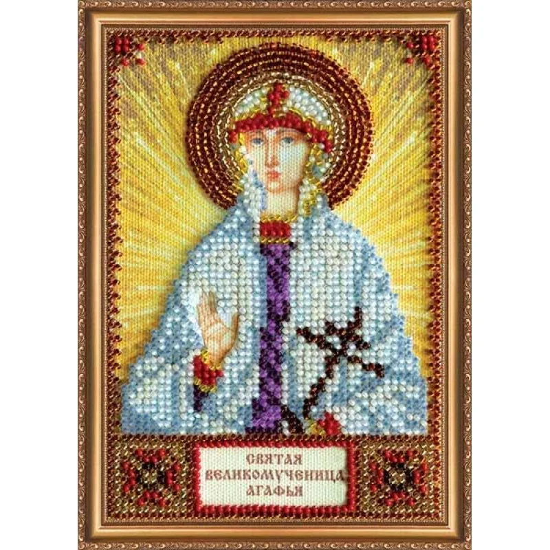 The kit for a bead stiching mini icons of saints Saint Agafia Abris Art AAM-122
