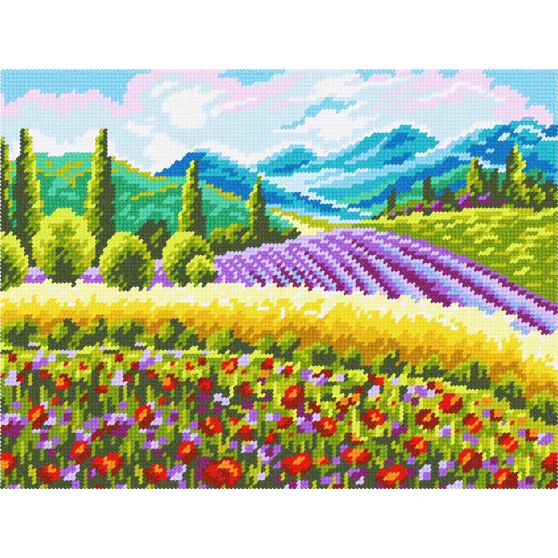 Kit for embroidery yarn on canvas with a pattern Quick Tapestry TL-59 Provence