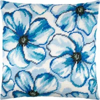 Pillow for embroidery half-cross Charіvnytsya V-239 Blue flowers