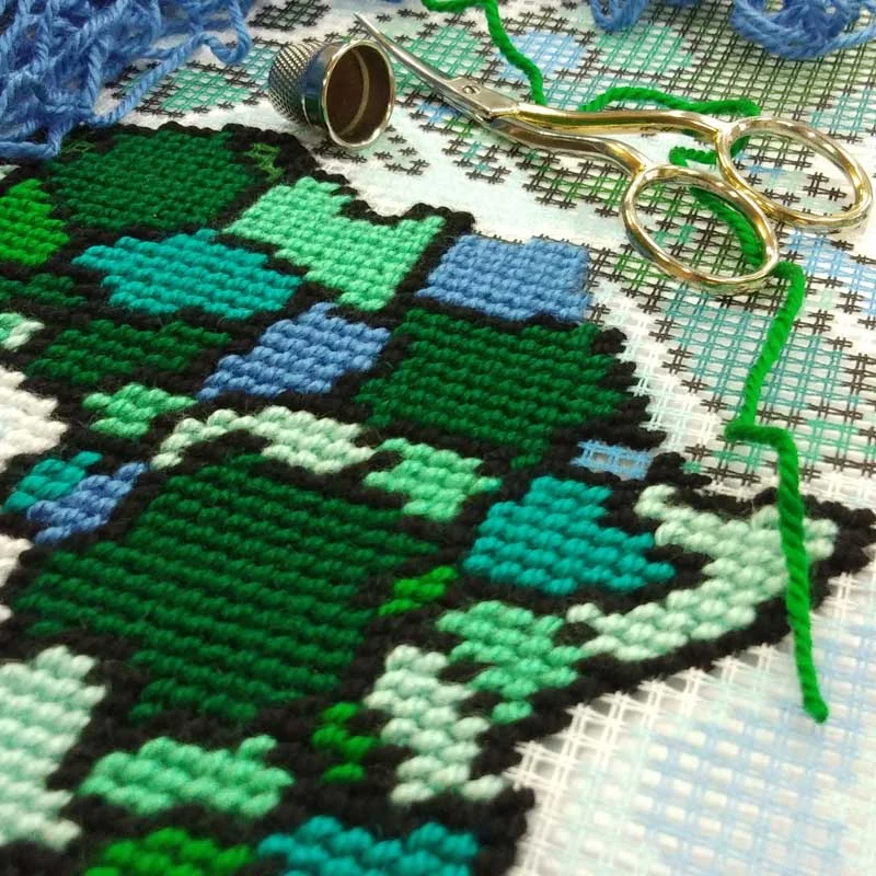 Pillow for embroidery half-cross Charіvnytsya V-321 Map (Eurasia)
