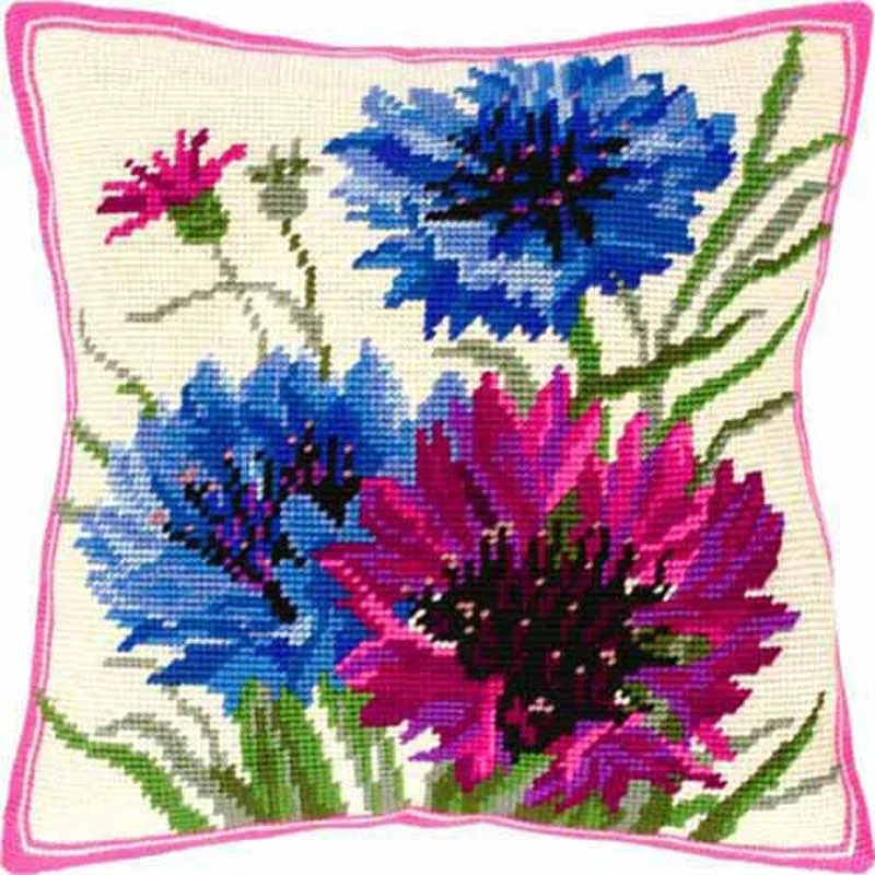 Pillow for embroidery half-cross Charіvnytsya V-46 Cornflowers