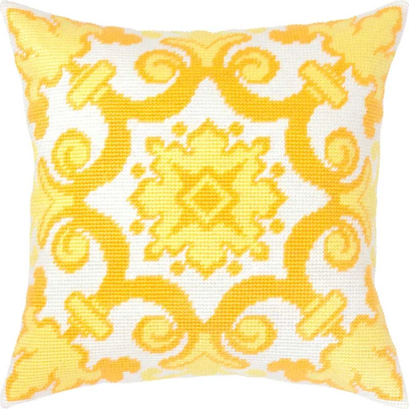 Pillow for embroidery half-cross Charіvnytsya V-471 Yellow Ornament