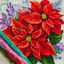 Pillow for embroidery half-cross Charіvnytsya V-474 Poinsettia