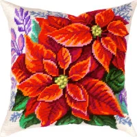 Pillow for embroidery half-cross Charіvnytsya V-474 Poinsettia