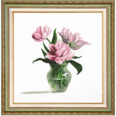 Cross stitch kit Momentos Magicos M-200 Pink tulips