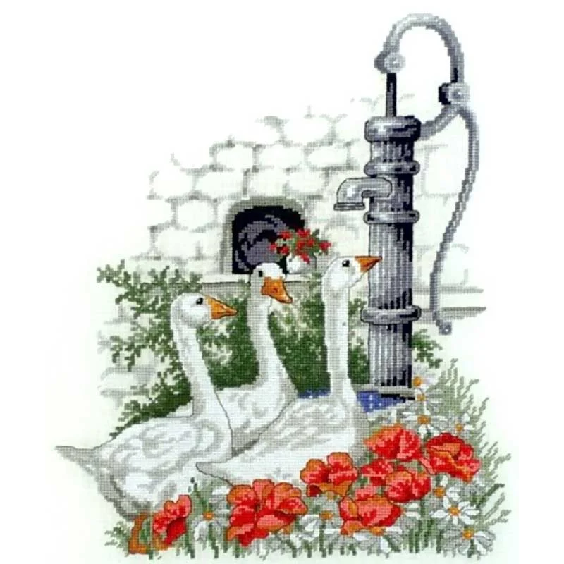 Набор для вышивки крестом Classic Design 4541 Гуси у колонки