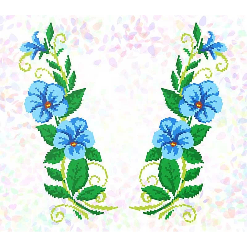 Flizelin water-soluble sew Confetti K-278 Blue flowers