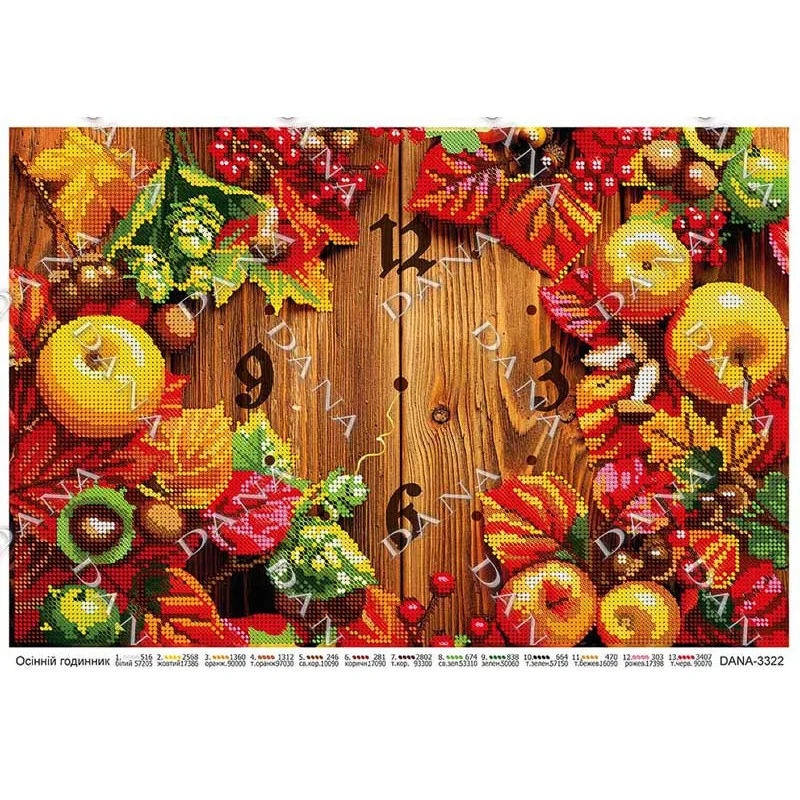 Pattern beading DANA-3322 Autumn clock