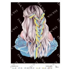 Pattern beading DANA-3633 Ukrainian girl on a black background