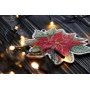Cross stitch kit on wooden base FruzelOk 0104 Poinsettia