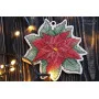 Cross stitch kit on wooden base FruzelOk 0104 Poinsettia