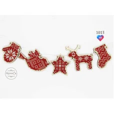Cross stitch kit on wooden base FruzelOk 1015 Garland