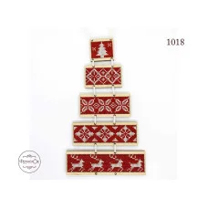 Cross stitch kit on wooden base FruzelOk 1018 Scandinavian Christmas tree