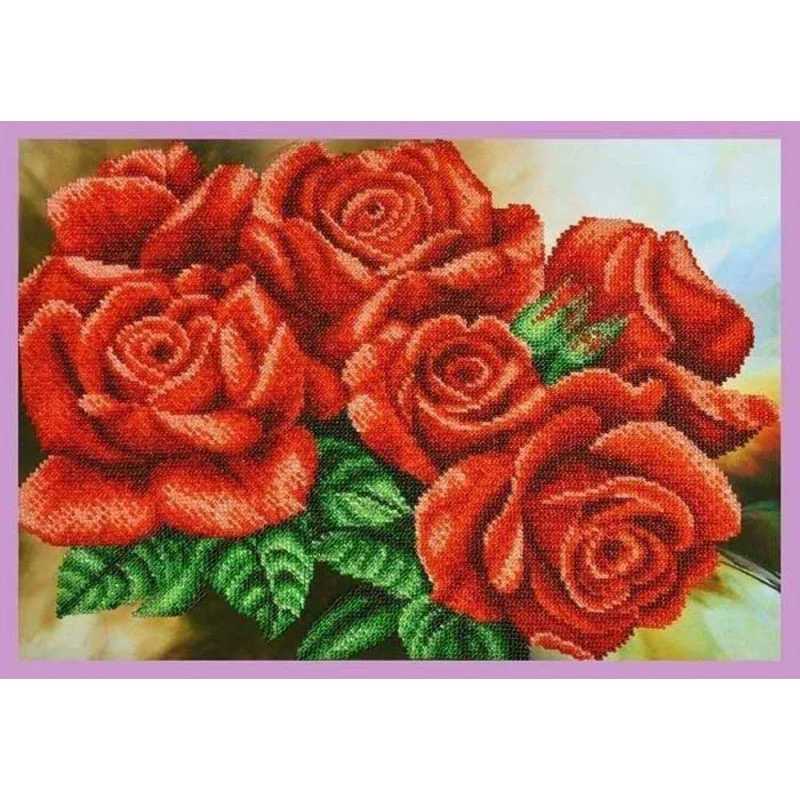 Beadwork Set Pictures Beaded Р-295 Red roses (out of production)