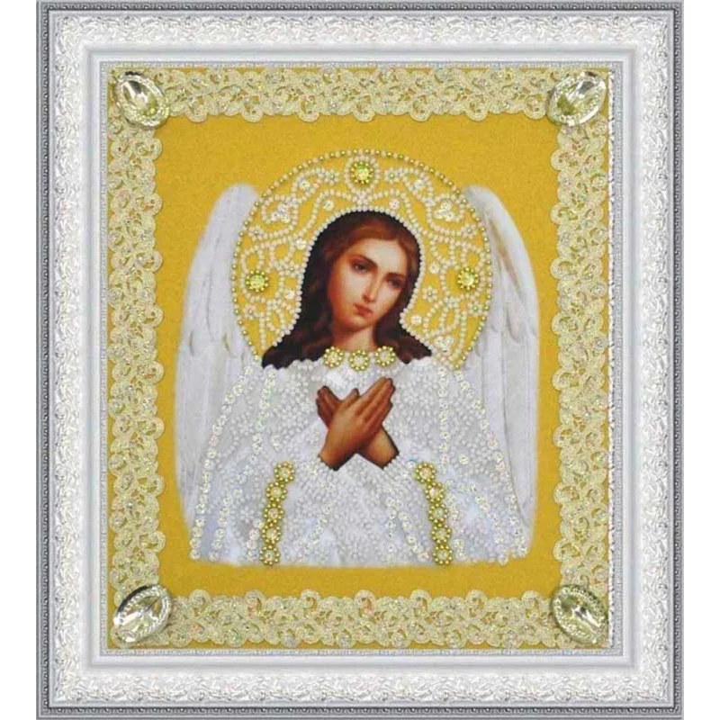 Beadwork Set Pictures Beaded Р-372 Icon of the Guardian Angel (gold) openwork