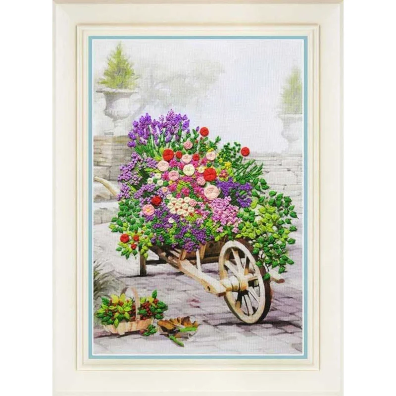 Embroidery Thread Kits in Rococo style OLanTА R-040 Flowers in the garden