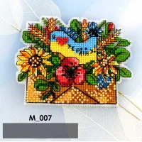 Cross stitch kit on plastic canvas Kolorova M-007 Magnet I love Ukraine