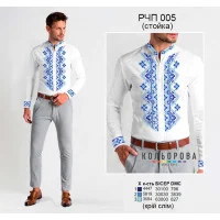 Embroidered shirt for men (stand up) RCHP-005