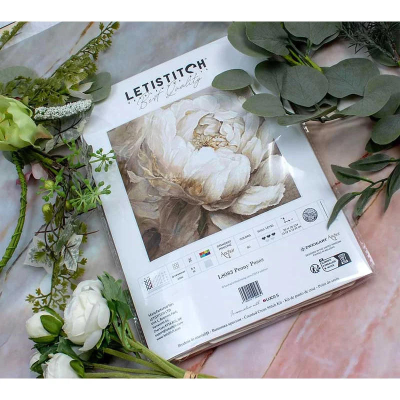 Cross Stitch Kits LetiStitch L8083 Peony Poses