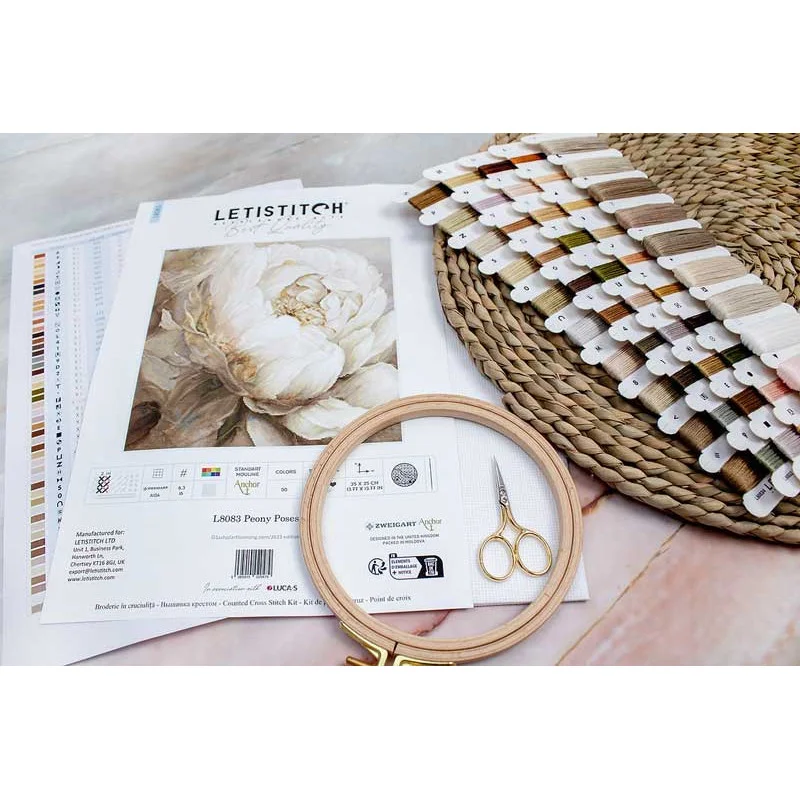 Cross Stitch Kits LetiStitch L8083 Peony Poses