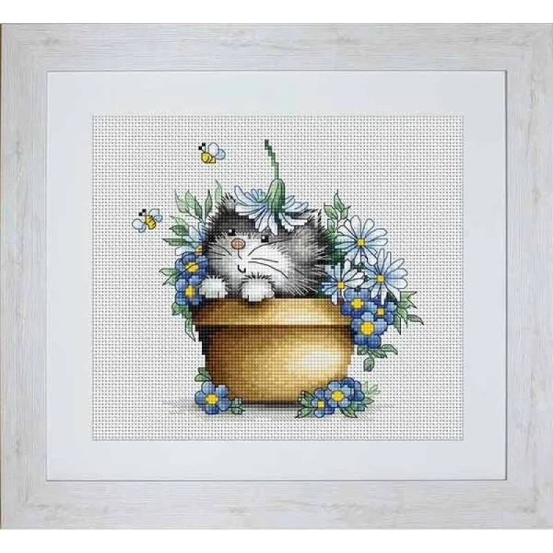 Cross Stitch Kits Luca-S B1048 Kitten in flowers