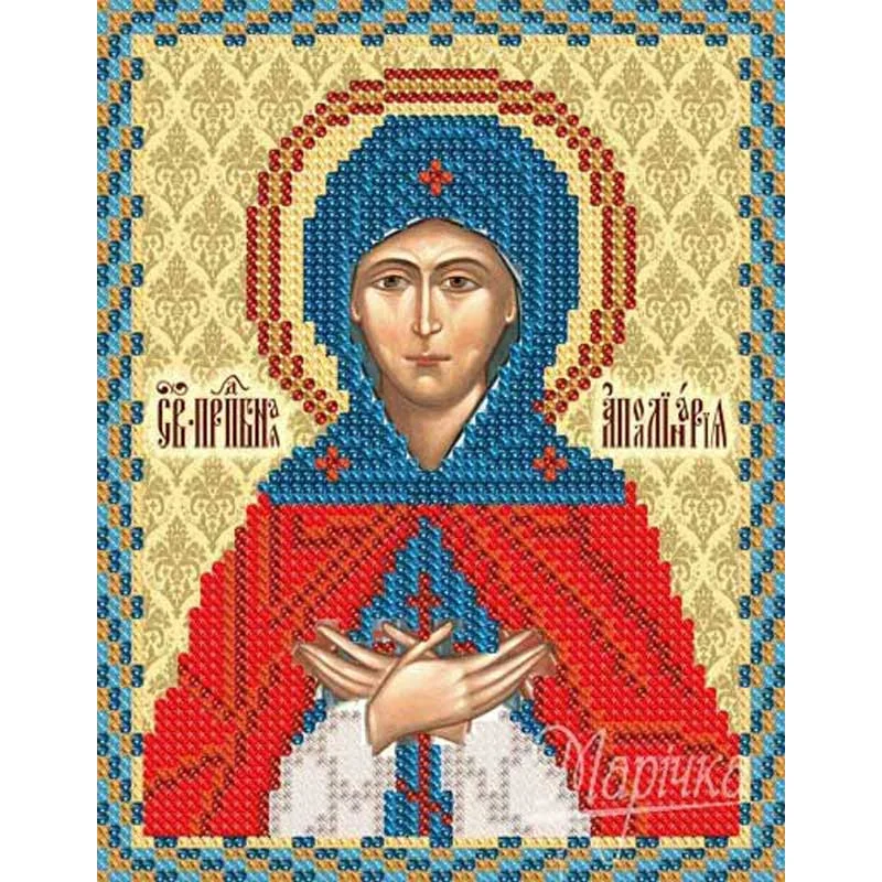 Схема для вишивки ікони бісером Марічка РИП-5145 Св. Прп. Аполлінарія (Поліна)