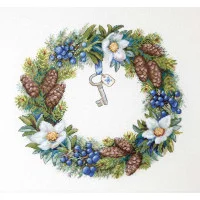 Cross Stitch Kits Merejka K-104 Winter Wreath