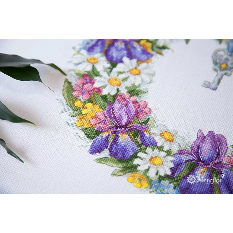 Cross Stitch Kits Merejka K-108 Wreath with Irises