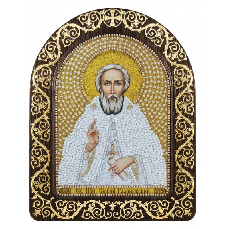 Bead embroidery kit withfigured frame Nova Sloboda CH5017 St.P.p. Sergius of Radonezh