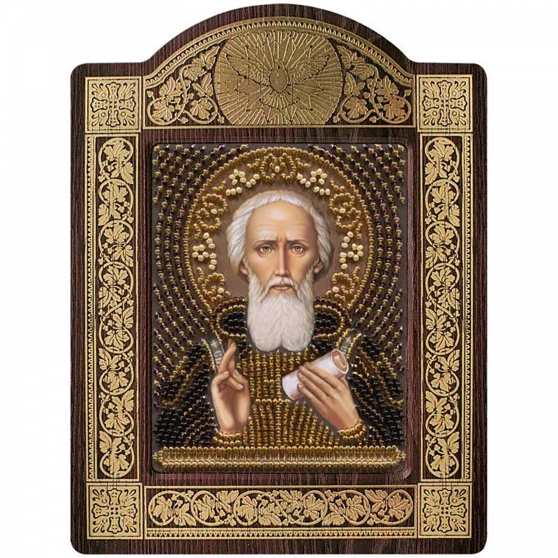 Bead embroidery kit withfigured frame Nova Sloboda CH8130 St. Sergius of Radonezh