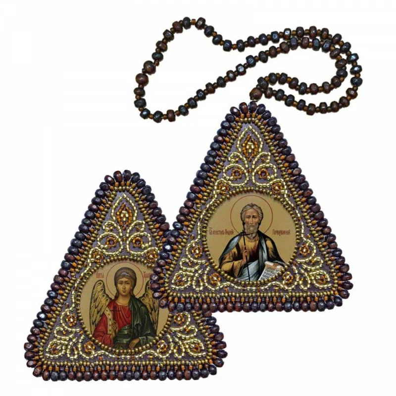 Embroidery kit double-sided icon St. An. Andrew the First-Called and the Guardian Angel BX1105 Nova Sloboda