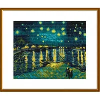 Thread embroidery kit Nova Sloboda HB3121 Starry night over the Rhone