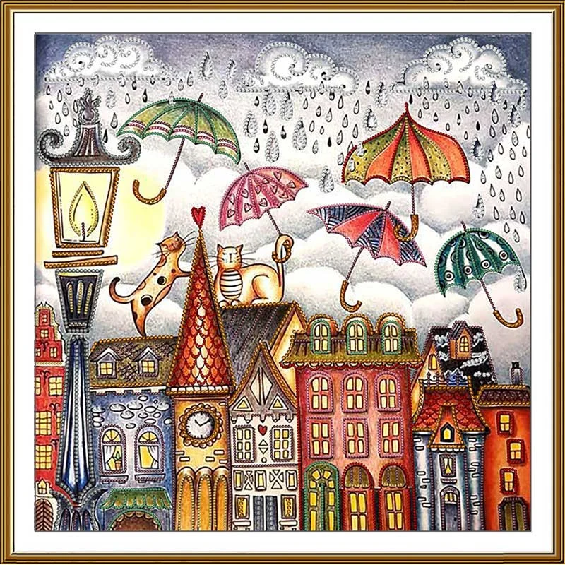 Thread embroidery kit Nova Sloboda CP2221 Love under an umbrella