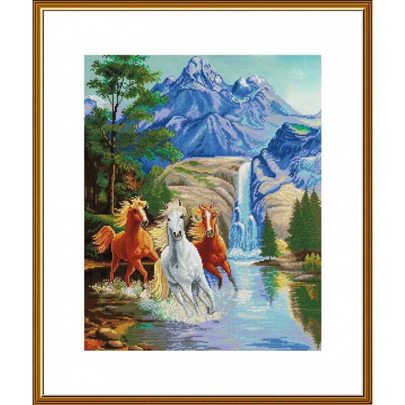 Thread embroidery kit Nova Sloboda CP3344 Mustangs
