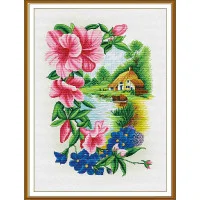 Thread embroidery kit Nova Sloboda CP3391 A house in the village