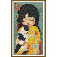 Thread embroidery kit Nova Sloboda CP3440 Warm hugs