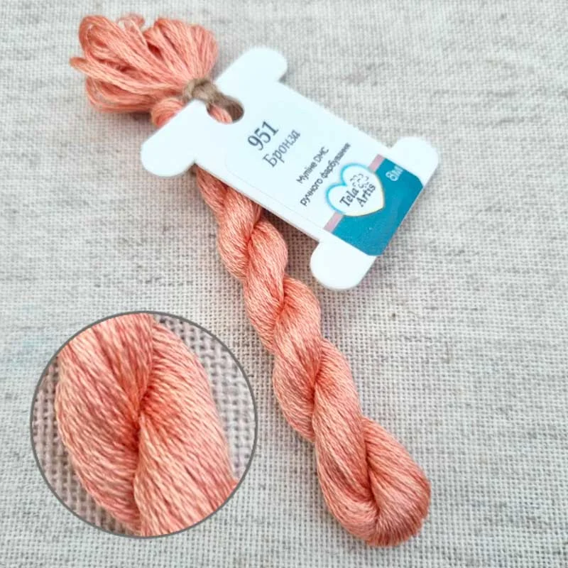 Hand-dyed embroidery threads DMC 951 Bronze