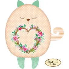 Cushion blank for bead embroidery Tela Artis CT-106 Cat with a heart