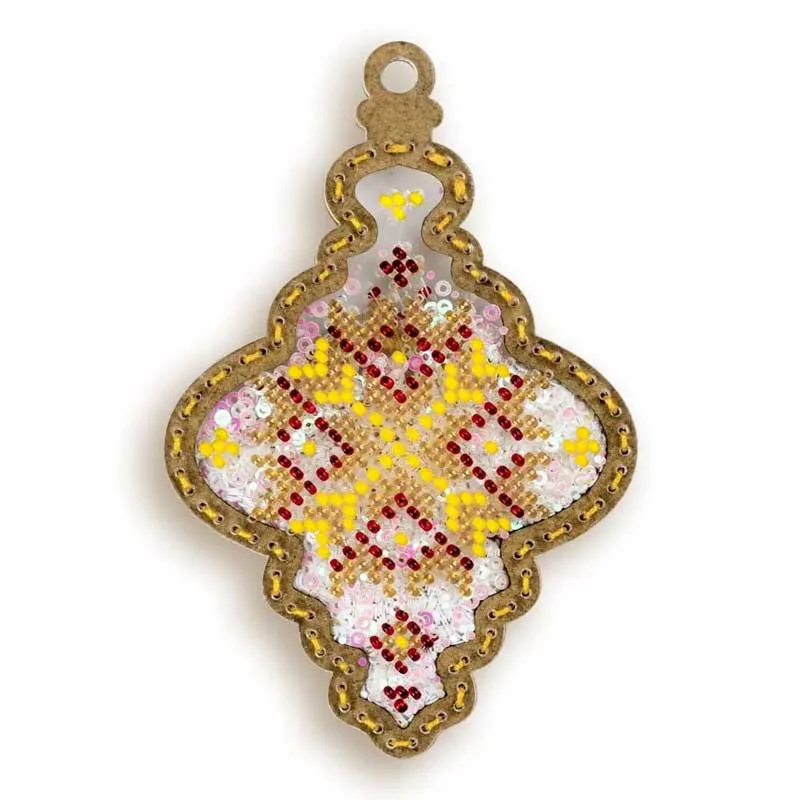 Bead embroidery kit on plastic base Christmas tree toy FLPL-066 Wonderland Crafts